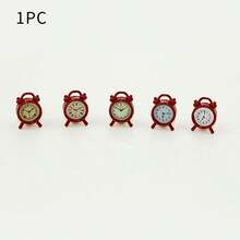 1 pièce Mobilier de maison de poupée 1:12, accessoires de paysage miniature créatif, décoration de bureau, kit DIY, cadeau d'anniversaire, accessoires de décoration de maison de poupée, ensemble de jeu de maison de poupée miniature - Mini réveil - Voir 12