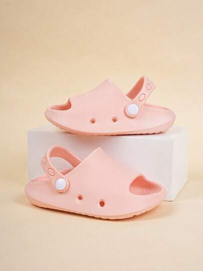 1 Pair Girls' Comfortable, Fashionable, Lightweight, Casual, Fresh, Heart & Floral Print, Versatile Indoor/Outdoor Beach Foam Slippers, Summer