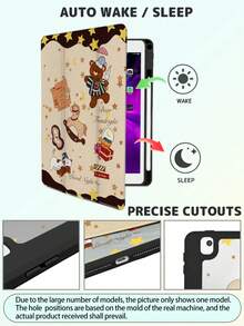 Cartoon Star Bear Pattern Rotating Acrylic Tablet Protective Case, Suitable For 10th/11th Gen And 11-Inch Pro (2021), Supports Auto Wake/Sleep Function, Essential For Office/Study/Entertainment, Non-Magnetic Protective Case. - Multicolor - View 10