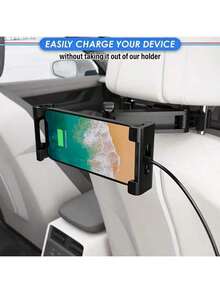 360 Degree Rotatable Tablet Headrest Mount Holder, Ideal For Backseat Travel And Road Trips - A - View 9