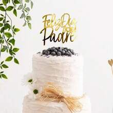 1个/3个/6个亚克力西班牙语父亲节蛋糕装饰插牌，“Feliz Dia Del Padre”（父亲节快乐），“Feliz Dia Papa”（爸爸节）蛋糕装饰，父亲节主题DIY蛋糕装饰用品 - 彩色 - 查看 6