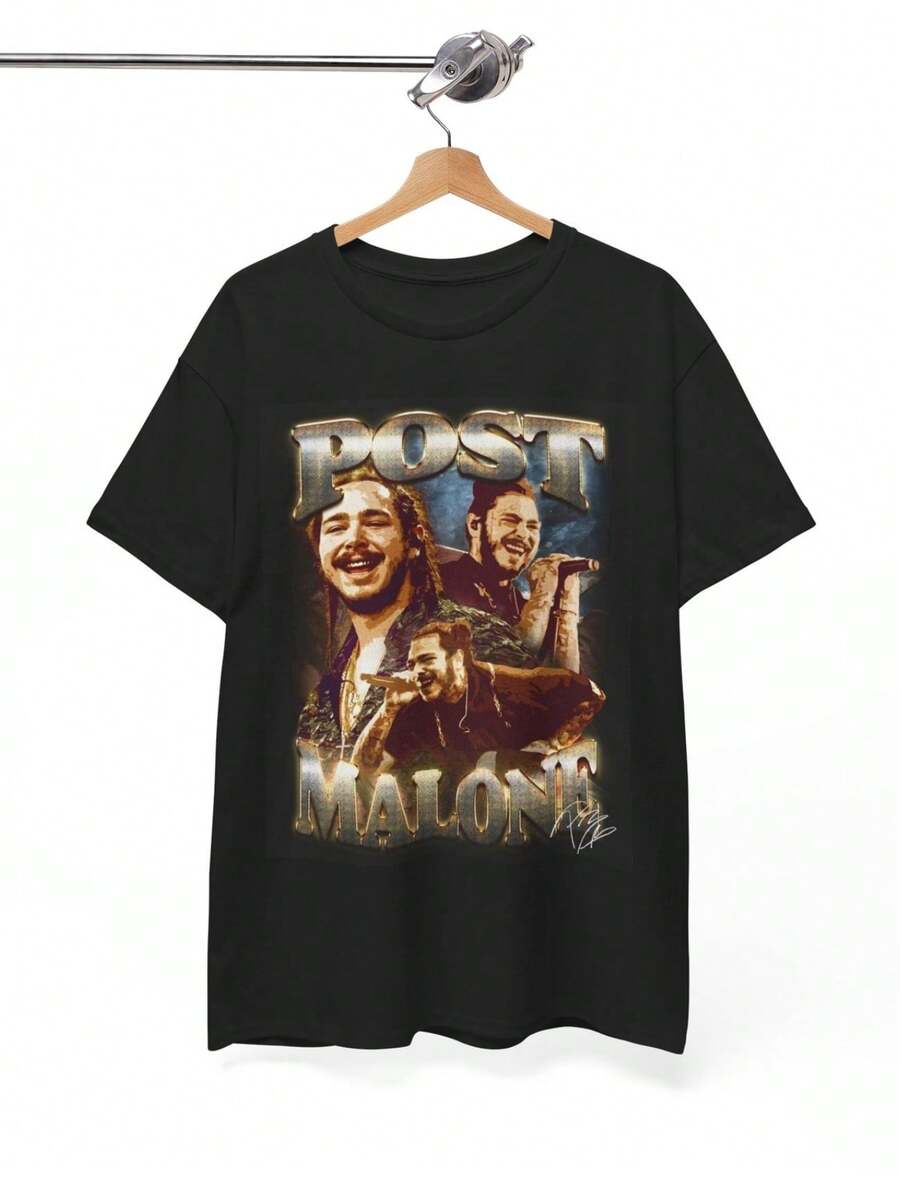 Po St Ma Lone Graphic T-Shirt Vintage Rap Country Shirt Unisex TeeBlack - màu đen - Xem 1