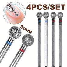 1PC/2/4PCS 5mm Small Round Head Nail Drill Bits,Diamond Cuticle Clean Ball Head Nail Bits For Electric Cuticle Detail Rotary - Multicolor - View 1