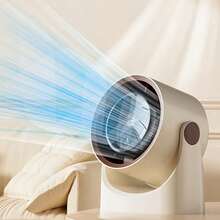 5-Speed 0-100 Adjustable Wall-Mounted & Desktop 2-In-1 Electric Fan, 1200mAh Portable Quiet Design, Digital Display Rechargeable USB Fan, 180° Rotating Head, Portable Small Fan Suitable For Office, Bedroom, Home, Kitchen, Travel, Camping - 1 Pc - View 8