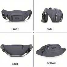 Sports Fanny Pack With Adjustable Shoulder Strap And Zipper Closure - Lightweight Unlined Fanny Pack, Unisex, Black Lettered Design - Perfect For Hiking, Camping, Running, Traveling And Outdoor Activities, Hiking Accessories - 綠色 - 查看 5