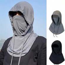 1pc Sun Protection Face Mask Hat Combo, Neck Covering Full Face UV Protection Cycling Balaclava - A - View 1