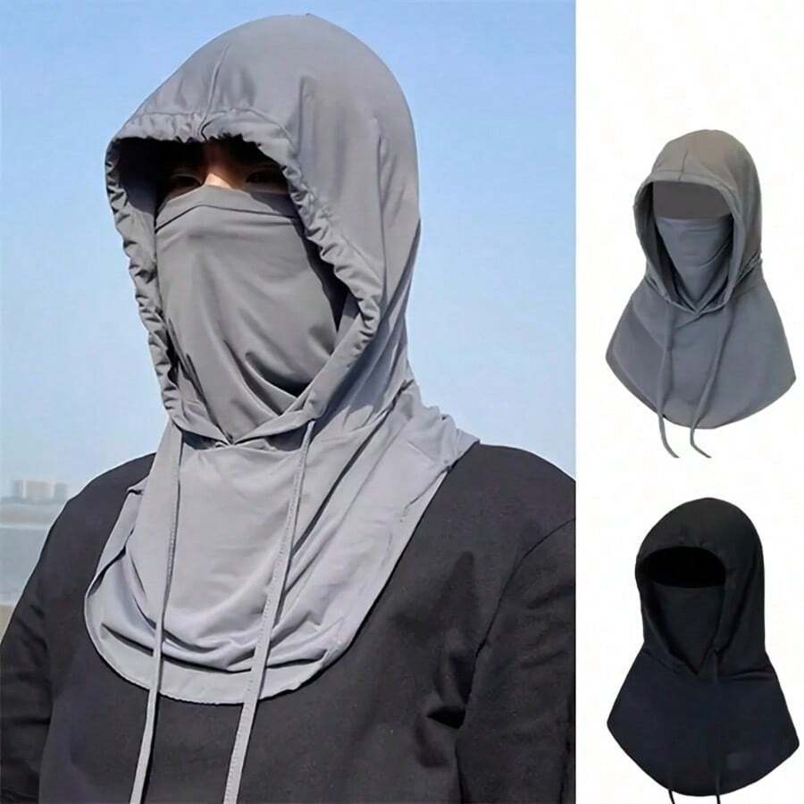 1pc Sun Protection Face Mask Hat Combo, Neck Covering Full Face UV Protection Cycling Balaclava - A - View 1