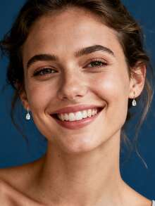 XUJIA 1 Pair Women's Minimalist 925 Sterling Silver Moissanite Earrings, 6x9mm*2pcs Pear Cut Moissanite Earrings, Elegant Teardrop Earrings, Wedding Bride Anniversary Gift - EMO-680 - View 3