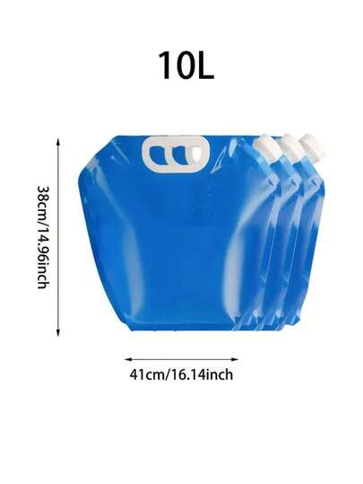 1 túi đựng nước gấp gọn 10L màu xanh dương, bền chắc, chống rò rỉ, thích hợp cho các hoạt động ngoài trời, trường hợp khẩn cấp, cắm trại, leo núi, tắm nước đá, có tay cầm tiện lợi, làm bằng chất liệu nhựa.