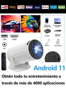 FUTUREM Professional 4K HD Android WiFi LED Projector, Wireless Wi-Fi Projector, Portable Projector With Full HD 1080P, Movie Projector Compatible With IOS/Android Phone/Tablet/Laptop/PC/USB Drive/DVD For Outdoor, Home, Meetings - US A Type Plug(110-127V) - View 9