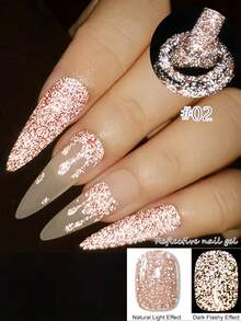 10毫升银色反光闪粉凝胶指甲油可卸超闪亮香槟金UV凝胶指甲油，适用于美甲艺术 - 彩色 - 查看 10