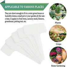 100 Pcs Plastic Plant Labels White T-Type Garden Stake Tags Waterproof Plant Markers Reusable Plant Signs For Outdoor Indoor Nursery Potted Plants Seed - Multicolor - View 6