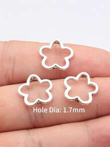 20入組/套花朵設計DIY珠子 - Ancient Silver - 查看 2