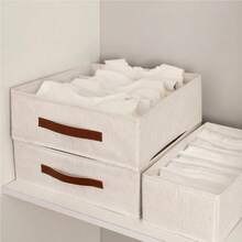 天山半满内衣收纳盒 - 卧室内衣抽屉整理盒，带分隔板，多功能衣柜整理盒，适用于宿舍和家庭，适合存放女士白色T恤、黑色裤子、冬装、连衣裙、衬衫、连体裤、春装等。 - 雪山白 - 查看 5