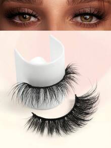 MAANGE 14 Pairs Of Natural Full False Eyelashes,Thick Curling Fluffy Eyelashes For Party Use Manga Eyelashes, Travel Essentials - 黑色 - 查看 6