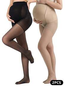 Black Thin Maternity Pantyhose | Mature Minimalist Style | Suitable For Spring, Summer, Autumn Daily Wear - Multicolor - View 28