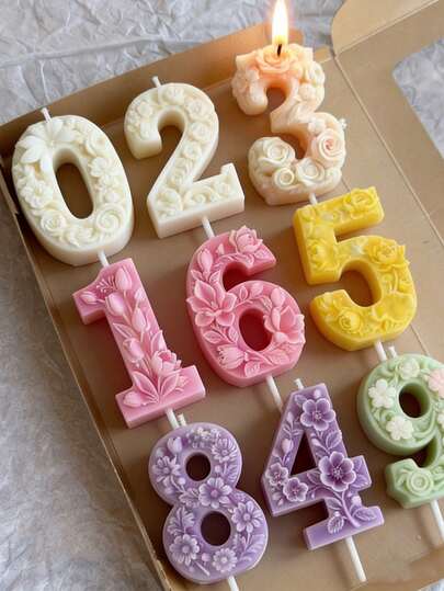 قالب سيليكون متعدد الوظائف لأرقام من 0 إلى 9 لخبز الحلويات وصنع الشموع والصابون والراتنج DIY، قالب سيليكون لهدايا أعياد الميلاد والأعراس والمناسبات الخاصة بالنساء