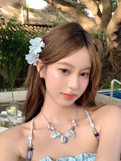 2pcs Women's Hair Accessories Delicate Floral Hair Clips, Sweet Flower Hair Claws, Casual Vacation Style Princess Cute Hair Clips, Suitable For Daily Use