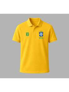 Men's Brazil Fan Short-Sleeved Polo Shirt - 黃色 - 查看 1
