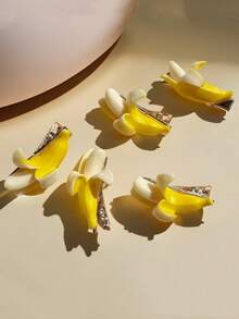 5pcs/10pcs Women's Simulation Cute Banana Hair Clip Personalized Creative Hair Clip Edge Clip Bangs Clip Funny Fun Clip Headpiece Hair Accessory - Multicolor - View 8