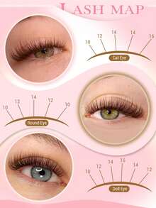 Brown Natural Fluffy Lash Clusters, Anime Lash Clusters, Pointed Lash Extensions, C-Curl Single Lash Extensions, Pointed Single Lash Extensions, 10-16mm Pre-Fanned Lash Clusters, DIY Lash Kit 144pcs - D - View 5