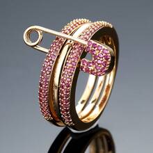 时尚戒指，多层设计，镶嵌闪亮锆石，多种颜色可选，适合日常佩戴，也是派对的理想配饰 - 銀色-白 - 查看 27