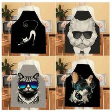 1pc Cool Cat Pattern Apron, Creative Funny Fashion Printed Apron, Home Cleaning Apron, Easy Clean Kitchen Cooking Apron, Creative Home Apron - Multicolor - View 12