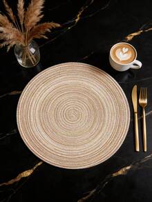 2 st/4 st/6 st 15-tums rund vävd bordsunderlägg, tvättbar halkfri värmebeständig bordsunderlägg, lämplig för hemmamåltider, högtidsfester, bröllop - Multifärgad - Visa 5