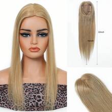 3英寸 x 4.5英寸单层假发片，适合头发稀疏者，真人发丝材质，浅金棕色 S12# - S12 - 查看 7