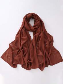 1pc Cotton Solid Color Scarf Shawl, Versatile Women's Beach Cover-Up, Lightweight & Soft, Classic Scarf/Shawl/Blanket, Large Size Suitable For Evening Dress Party, Travel, Office, Wedding - Multicolor - View 22