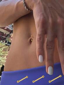 1件S925纯银肚脐环，6/8/10毫米简约字母肚脐环，适合女性日常佩戴、周年纪念、生日、海滩度假等场合。 - 單顆耳環配件 - 查看 1