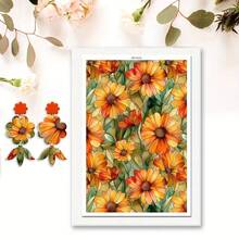 Floral Pattern Clay Transfer Paper For Polymer Bohemian Leaves Clay Transfer Retro Water Transfer Sheets Jewelry Making Earrings DIY Polymer Enamel Pottery Enamel Tools Art - 1Pc - View 28
