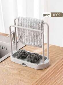 Este estante de almacenamiento para fregadero de cocina es una caja de almacenamiento para encimera que ahorra espacio con una bandeja de drenaje. Es un contenedor de almacenamiento compacto para el fregadero con un diseño de drenaje rápido y una instalación fácil sin necesidad de taladrar. Adecuado para almacenar artículos de cocina y baño como paños de cocina, esponjas, cepillos y jabón. También es adecuado para almacenar esponjas, paños de cocina, fregonas, cepillos, lana de acero y otros artículos de almacenamiento de cocina. Forma parte de un estante y soporte de almacenamiento de cocina. - Ver 14