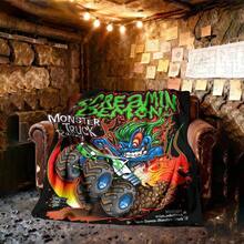 1PC 3D Monster Jam Monster Truck Cartoon Blanket, Edgy Gift For Motorsports Fans, Themed Man Cave Decor, Retro Sci-Fi Party Accent & Race Day Souvenir,Soft Throw Blanket For Home Bedroom Bed Sofa Picnic Travel Office Cover Blanket, Multiple Sizes 50x60 To 60x80 Inches - Multicolour 22 - 查看 2