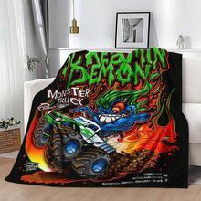 1PC 3D Monster Jam Monster Truck Cartoon Blanket, Edgy Gift For Motorsports Fans, Themed Man Cave Decor, Retro Sci-Fi Party Accent & Race Day Souvenir,Soft Throw Blanket For Home Bedroom Bed Sofa Picnic Travel Office Cover Blanket, Multiple Sizes 50x60 To 60x80 Inches - Multicolour 22 - 查看 3