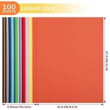 Sheets Colored Cardstock - 50 Mixed Colors Card Stock Paper 8.5\X11\ Thick 180gsm/65lb Printer Paper For Card MaFKing, DIY Crafts, ScrapbooFKing, Party UAP28MX100 - 50MixedColors[100Sheets]85x11inch216x279cm - View 3