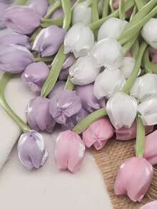 Bộ 5 chiếc nơ hoa tulip hai mặt kiểu INS tối giản, phụ kiện tóc, trang trí quần áo và túi xách. - hoa tulip - Xem 3