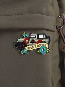 1pc Hard Enamel Needle Colored Car Brooch Lapel Badge Jewelry Gift For Friends Girls Women Fashion Accessories CLQU - 彩色 - 查看 7