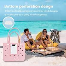 Silicone Phone Holder For Bogg Bags Attachment For Beach Bags Compatible With Most Mobile Phones White - 白色 - 查看 5