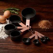 8pcs Measuring Cup & Spoon Set, Stackable Nested Measuring Cups, Stainless Steel Handles, For Measuring Dry & Wet Ingredients, Mini Tea Spoon - Plastic Head - Multicolor - View 7