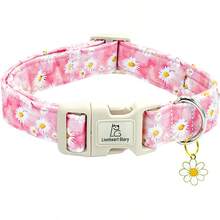 Lionheart Glory Dog Collar Cute Pink Flower Puppy Collars Soft Adjustable Pet Collars - Baby Pink - View 1