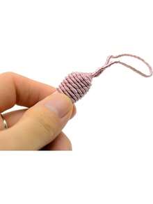 Marcapáginas de borla de seda con bucle de cuerda de 2 pulgadas y pequeño nudo chino, adecuado para la fabricación de joyas, recuerdos, marcapáginas, accesorios de manualidades DIY hechas a mano (polvo de pelado) - Rosa vieja - Ver 3