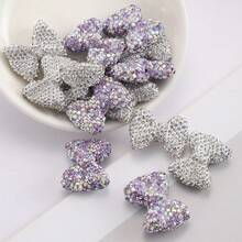 5 piezas de joyería con cuentas de cristal de Rhinestone en forma de moño - Colgante de dije de arcilla polimérica adecuado para pulsera, collar, llavero - 5 piezas - Ver 6