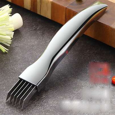 1pc Stainless Steel Scallion/Green Onion Slicer, Vegetable Cutter Tool, Kitchen Gadget
