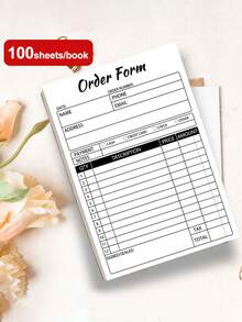 2-Ply White & Yellow Carbonless Receipt Book, Small Business Invoice Pad, Order Receipt Book, Commercial Invoice Book, School Supplies, Back To School Season - Multicolor - View 2