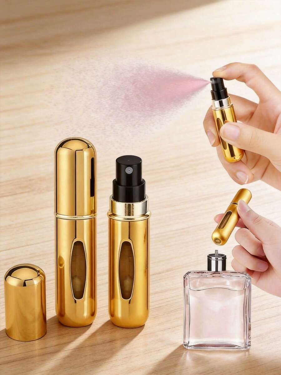 1PC Portable 0.17oz Perfume Atomizer Refillable Perfume Bottle, Refillable Perfume Spray Bottle, Travel Perfume Atomizer, Mini Portable Liquid Container, Travel Essential, Leakproof Refillable Travel Spray Bottle, Durable Aluminum Alloy, Easy Refill Design For Perfume, Essential Oil, Cologne, Travel Essentials, Must-Have For Beach Vacation, Summer Holiday, Back To School Supplies - 查看 1