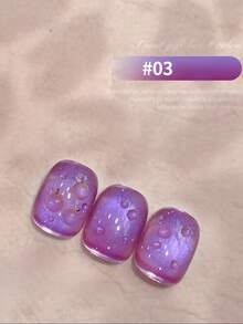 10毫升春夏新款水果礼盒猫眼指甲油凝胶 2026 新款闪亮冰透明青苹果蓝莓玻璃珠猫眼美甲美甲用品绿色美甲橙色美甲 - 彩色 - 查看 13