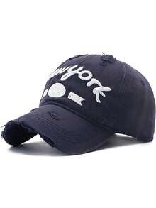 1pc New York 1962 3D Embroidery Baseball Cap, Unisex, Distressed Denim Washed Adjustable Snapback Hat, Fashionable Casual Curved Brim Cap - Multicolor - View 15