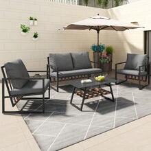 Outdoor Table & Chair Sets - Black - View 4