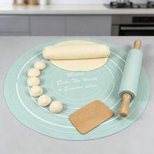 1 Set High-Quality Rolling Pin And Non-Stick Silicone Baking Mat - Essential Baking Tools For Home Kitchen, Wooden Handle, Easy-Clean Silicone Mat For Hassle-Free Cooking Adventures, Includes Rolling Pin - View 12